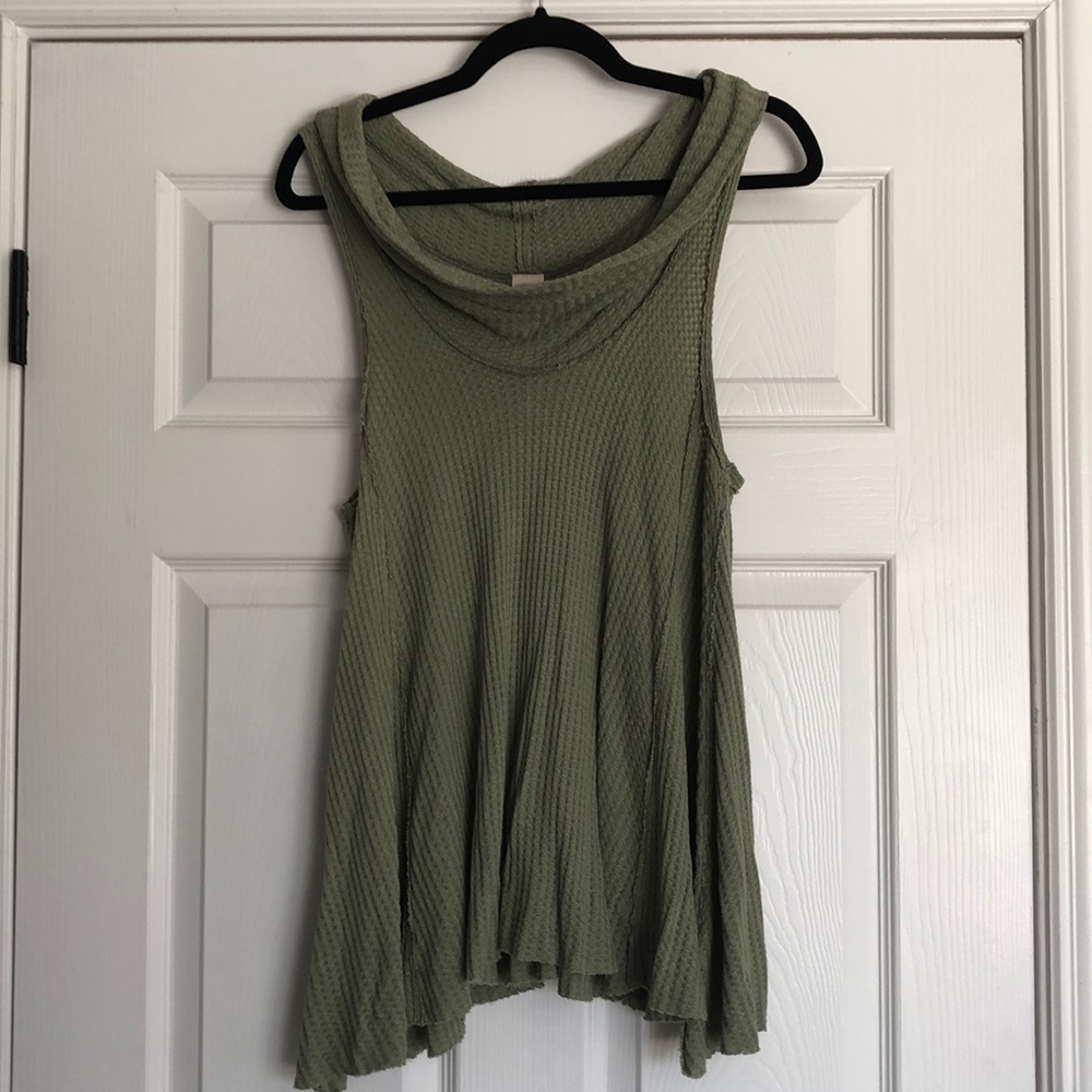 Free People mock neck waffle tank